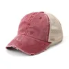 Ponytail baseball cap frayed washed mesh cap cap cross-border foreign trade ladies European and American hats