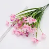 Decorative Flowers Zinnia Artificial 2PCS Simulation Orchid 7 Fork Hanging Pot Decoration Flower Arrangement Shooting Stems