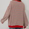 Chemises actives Stripe Sweater Femmes 2024 T-shirt à manches longues Vêtements pour femmes Simple Striped Fottings Tops automne