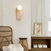 Wall Lamp Vintage Led Natural Stone Round Shape Art Decoration Interior Lights Bedroom Decor Sconce Cream Home-appliance