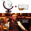 Whiskey Decanter Globe Wine Aerator Glass Set Sailboat Inside Crystal with Fine Wood Stand Liquor for Vodka Cup Gifts 240415