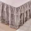 Bonenjoy Bed Skirt Solid Color Bedspread Lace Style Cover falda de cama Skinfriendly Mattress Protector No Pillowcase 240415