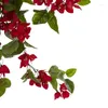 Decorative Flowers Bougainvillea Hanging Bush Artificial Plant (Set Of 2) Red