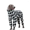 Roupas de vestuário para cães Grande Winter Calaberboard de checker de quatro patas de algodão Golden Hair Labrador Handsome