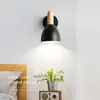 Vägglampa nordiska led trälampor för vardagsrummet sovrum korridorstudie läser sconce lampor hem belysning vintage ljus