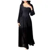 Casual Dresses Vintage Fairy Long Dress Women's Black Elegant French Party Puff Sleeve High midjeklänning Ruffle Cocktail