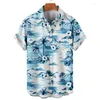 Camicie casual camicie da uomo Hawaii t-shirt leopard stampare paesaggio floreale stampa 3d 3d outdoor street short maniche abbigliamento stampato