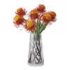 Fleurs décoratives Chrysanthemum Ball Fleur Fleur de Bouquet de leucospermum Plastique Plastic Fake Fake Wedding Arrangement Party Home Garden Decor