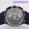 Ap Sports Wrist Watch Royal Oak 26420Ti Blue Disc Chronógrafo Relógio masculino Titanium metal automático Swiss Luxury Tromppile Data Diâmetro 43mm
