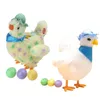 Electronic Crazy Chicken Plush Toy Electric Funny Singing Dancing Laying Eggs Hens for Doll Music Animal Kids Birthday E65D 240401