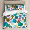 Set di biancheria da letto cucitura a colori motivi geometrici macinazione mao set cover trapunta per due