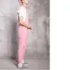 Rompers Mens Jumpsuit Fashion Cotton Casuary Male Denip Ripped Jeans Pants Pink Ovalings Condunto Masculinoサイズxxxl 240411