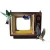 Other Bird Supplies Outside With Unique Shape Wooden Feeder TV Shaped Wild Nest Hanging Feeding Station Hollow Durable Box