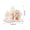 Decorazione per feste Christmas Tree House Ornaments Cabin Model Puzzle in legno Centrotavola per giocattoli artigianali fai -da -te per arredamento da davanzali