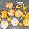 Anahtarlıklar Landards sevimli haşlanmış yumurta peyniri kolye komik anahtarlık kawaii karikatür simüle edilmiş gıda anahtar zinciri çocuk anahtar zincirleri okul çantası kolye