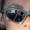 Gafas de sol en ciclismo Silver Mirror Shades Sports Steampunk para mujeres Durable Punk Goggle Brand Fashion UV400 Eyewear