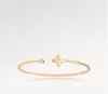 Designer Bracelets Classic Flower High Quality Fashion Bangles Women Jewelry Stainless Steel Open Cuff Bangle Bracelet Silver Gold Rose Gold