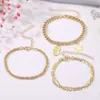 Folding Personality Five-star Four Piece Set Exaggerated Fried Dough Twists Chain Alloy Bracelet for Men and Women