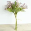 Dekorative Blumen Gefälschte Akazie Künstliche gelbe Mimosa Spray Cherry Fruit Branch Hochzeit Home Tischdekoration Blumenpartydekorde