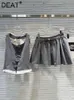 Work Dresses Fashion Women's Suit Halter Bows Patchwork Sling Vest Diamonds Buckle Pleated Skirts Set Female Trendy 2024 Summer 33A1247