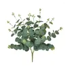 Flores decorativas Eucaliptos artificiais folhas de galho verde falso para a festa de festas de casamento decoração