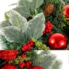 Decorative Flowers Artificial Wreaths Red Ball Christmas Festive Decorations Wall Door Hanging Wedding Party Supplies DIY Plant Garlands