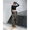 Kvinnors byxor amerikansk stil high street retro hip-hop kamouflage arbetskläder barn leggings casual instagram trendy varumärke