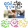 Vestuário para cães 100pcs Caps de unhas de animais de estimação Protetor de controle de garra para CAT e tamanho XS (cor variada)