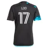 2024 25 Minnesota United Fc Lod Mens Mens piłka nożna Fragapane Reynoso Boxall Pukki Trapp Hlongwane Home Black Football Shirt dla dorosłych mundury krótkie rękawy