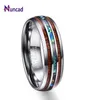 Nuncad US Size 8mm Hawaiian Koa Wood und Abalone Shell Wolfram Carbid Rings Ehering für Männer Komfort FIT 514 2107015838868