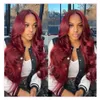 Bourgogne Red HD Lace Front Human Hair Wigs 99J Brown Body Wave Wig Glueless 13x4 HD Full Spets Frontal Wigs Human Hair 30 34 Inch 240408