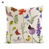 Pillow Couch Cover Floral Throw Pillowcase Flower Butterflies Print Colorful Cases For Home Bedroom
