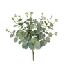 Flores decorativas Eucaliptos artificiais folhas de galho verde falso para a festa de festas de casamento decoração