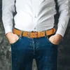 Belts BISON DENIM Vintage Men Belt Luxury Designer Spilt Genuine Leather Pin Buckle Waist Strap For Male's Jeans