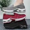 Sapatos casuais mulheres tênis de esportes de amortecimento da primavera no verão para vinhos femininos Red confortável mocassim feminino Flatsdi43