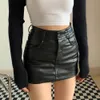 Sexy pu en cuir short jupe femme noire haute taille aliline mini jupes y2k streetwear femelle fille 240415