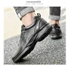 Casual Shoes Trendy Genuine Leather Men Hollow Out Moccasin Cow Sneakers Youth Athletic Loafers Driving Outdoor Hiking Leathershoes
