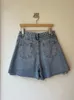 Jean shorts for dames zomer hoge taille baggy wide been flare korte jeans casual vintage Koreaanse stijl mode y2k denim 240415