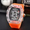 Montres pour hommes datejustes RCHARDMILL MILLES Transparent Shell Wine Barrel Tiger Head Watch Hollow Out Trend Unisexe Watch de haute qualité VZMG