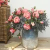 Fiori decorativi 3 pezzi/bouquet vintage rosa artificiale fiore di matrimonio decorazione per la casa finta bouquet di lusso decorazione para el hogar