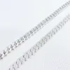 S925 Silver Moissanite 8mm Double Row Stone Cuban Chain to Create a Hip Hop Necklace with Great Sense of Fashion