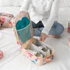 Förvaringspåsar rese kläder arrangör skor väska blomma mönster vattentätt tyg