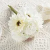 Decorative Flowers 6 Branches Chrysanthemum Peony Combination Silk Artificial Christmas Wedding Bridal Bouquet Home Decoration High Quality