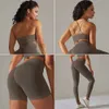 Nieuwe solide kleur terug hoog elasticiteit yoga pak vier delige set lopende sport beha fitness yogabroek voor vrouwen
