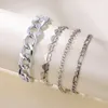 Korean Jewelry World Multi Layered Tassel Hollow Heart Metal Bracelet New 4-piece Set of Ins Popular Same Style