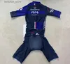 Cycling Trikots Set Laser Cut Skinuit 2024 Groupama FDJ Team Blue Bodysuit Short Cycling Jersey Bike Bicyc Clothing Maillot Ropa Ciclismo L48