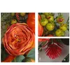 Decorative Flowers Fall Peony And Pumpkin Wreath Durable Autumn With Berry Farmhouse For Front Door Festival Home Decor