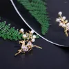 Broches prachtige zirkoon kristal bloemdier voor vrouwen mooie krans hoge hakken herten pin badge accessoires dagelijkse sieraden