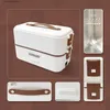 Bento Boxes Electric Box Box Portable Food Warder per Home Office Lavoro 110 V doppi strati 304 in acciaio inossidabile con scomparti rimovibili L49