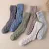 Herrstrumpor 1/2pairs vinter varm sammet män korall fleece tjock plus strumpa flickor fluffigt golv sovande mellersta rörstrumpa strumpor sox sox